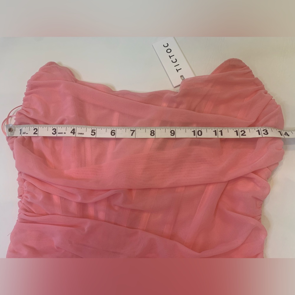 NWT Sweatheart TicToc corset pink dress, large, barbicore (bin C) - Picture 13 of 16